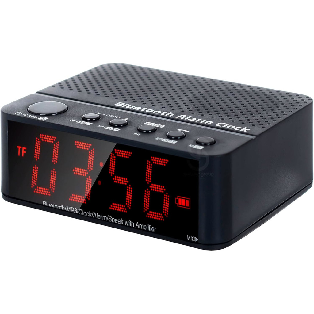 Rádio Relógio Despertador Digital Bluetooth Caixa De Som FM SD USB Mesa Quarto Luxo Flex