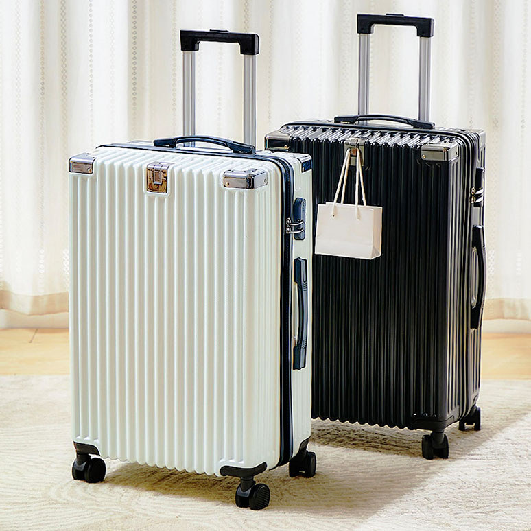 Bagagem feminina 2026 novo estilo trole caso embarque 67cm 24 grande capacidade 26 senha de viagem couro bagagem roda si