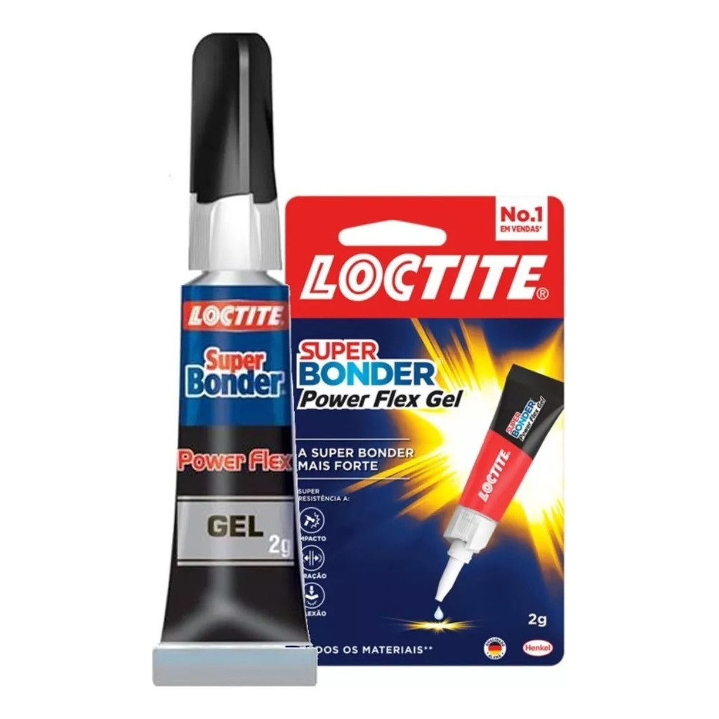 Cola Super Bonder Power Flex Gel Flexível Extra Forte Loctite 2 gramas.