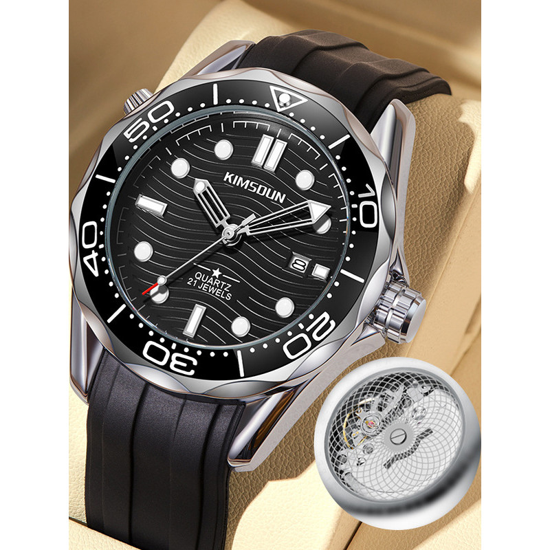 Relógio de quartzo não mecânico relógio masculino luminoso relógio de pulso rotativo tigela eletrônica relógio masculino