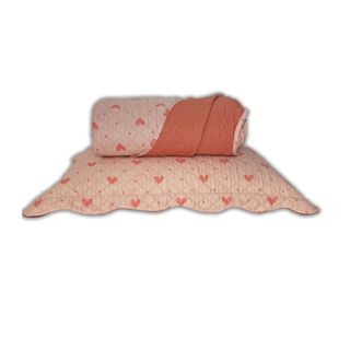 Cobreleito Queen Corações Dupla Face Lepper Rosa em Oferta na Shopee