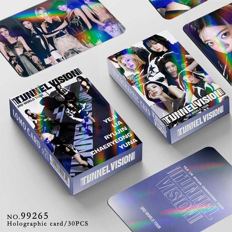 30 Pçs/Caixa ITZY Photocard TUNNEL Visão Cartão Holográfico KPOP LOMO De Coleção