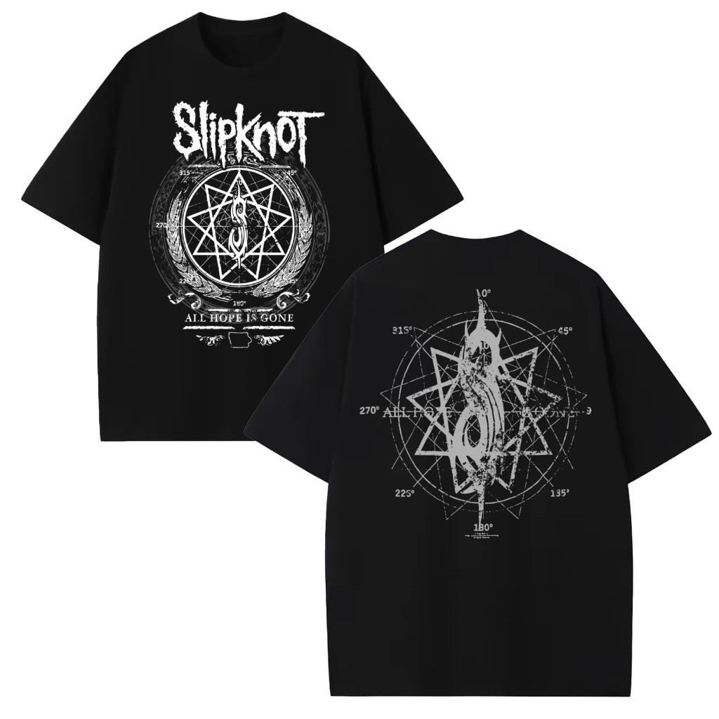 [Camiseta Vintage Masculina Algodão]HYP Camiseta Slipknot - All Hope Is Gone II