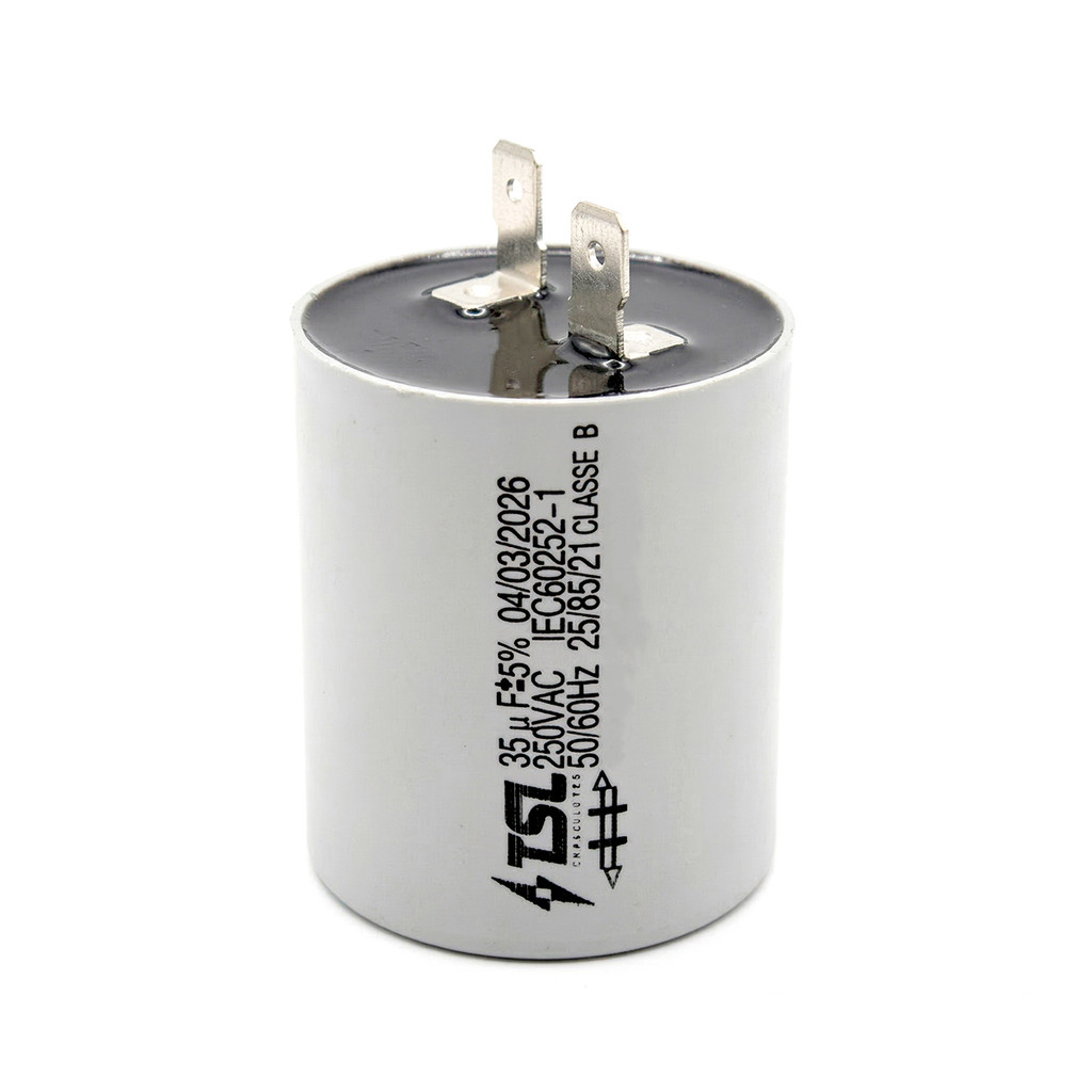 Capacitor 35uF 250V Pino Faston Máquina Lavar Tanquinho Brastemp Consul Electrolux Conserto