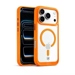 Gshield Capa Case Wave Magsafe Anti-impacto com Lateral Antiderrapante com Borda Laranja, iPhone 17 Pro / 18 Pro