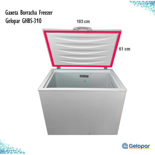 Gaxeta Borracha Freezer Gelopar Horizontal GHBA GHBS-310 - 103x61cm
