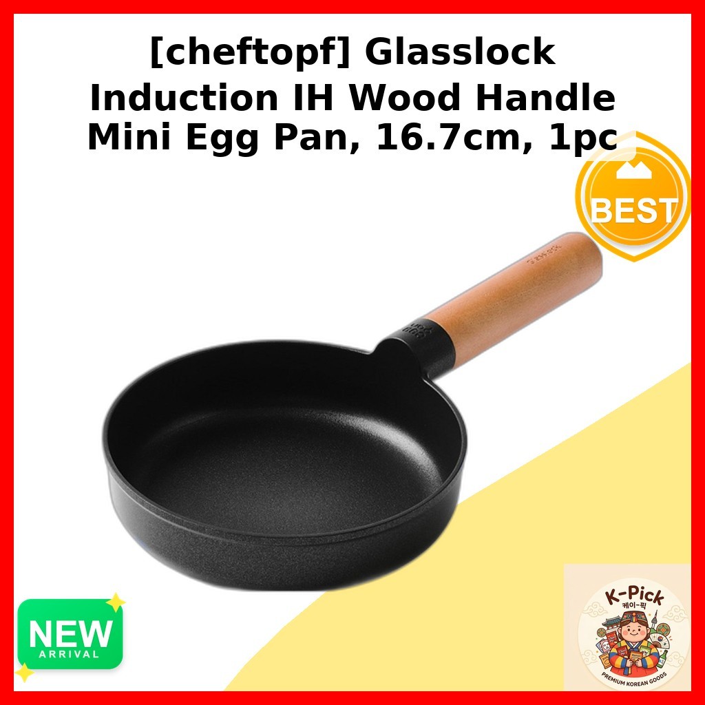 [cheftopf] Mini Forma De Ovo Com Cabo De Madeira IH Por Indução Glasslock , 16.7 Cm , 1 Unidade/Panela Coreana Da k_pick