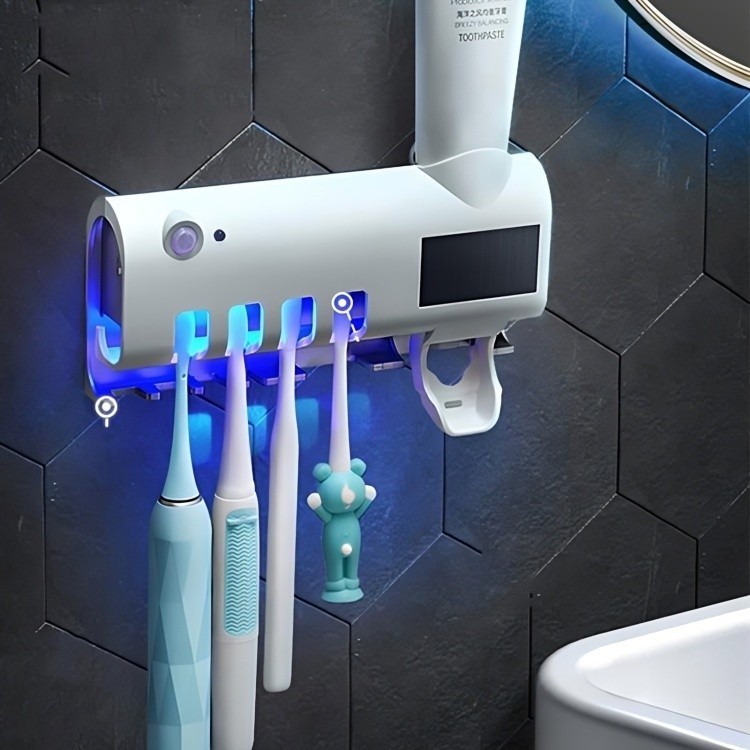 Porta Escova De Dentes Esterilizador Com Luz UV Antibacteriano Decoracão Banheiro