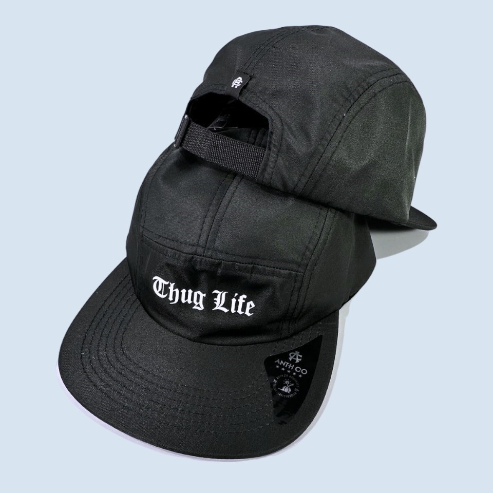 Boné Aba Reta Five 5 Panel Fitão Anth Co Premium Original Preto Liso Strapback Fita Skatista Raso