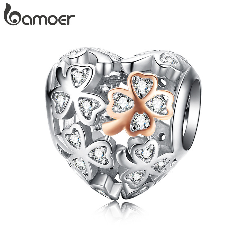 Bamoer Charme Rosa Trevo De Quatro Folhas Acessórios De Pulseira DIY Para Presentes Femininos