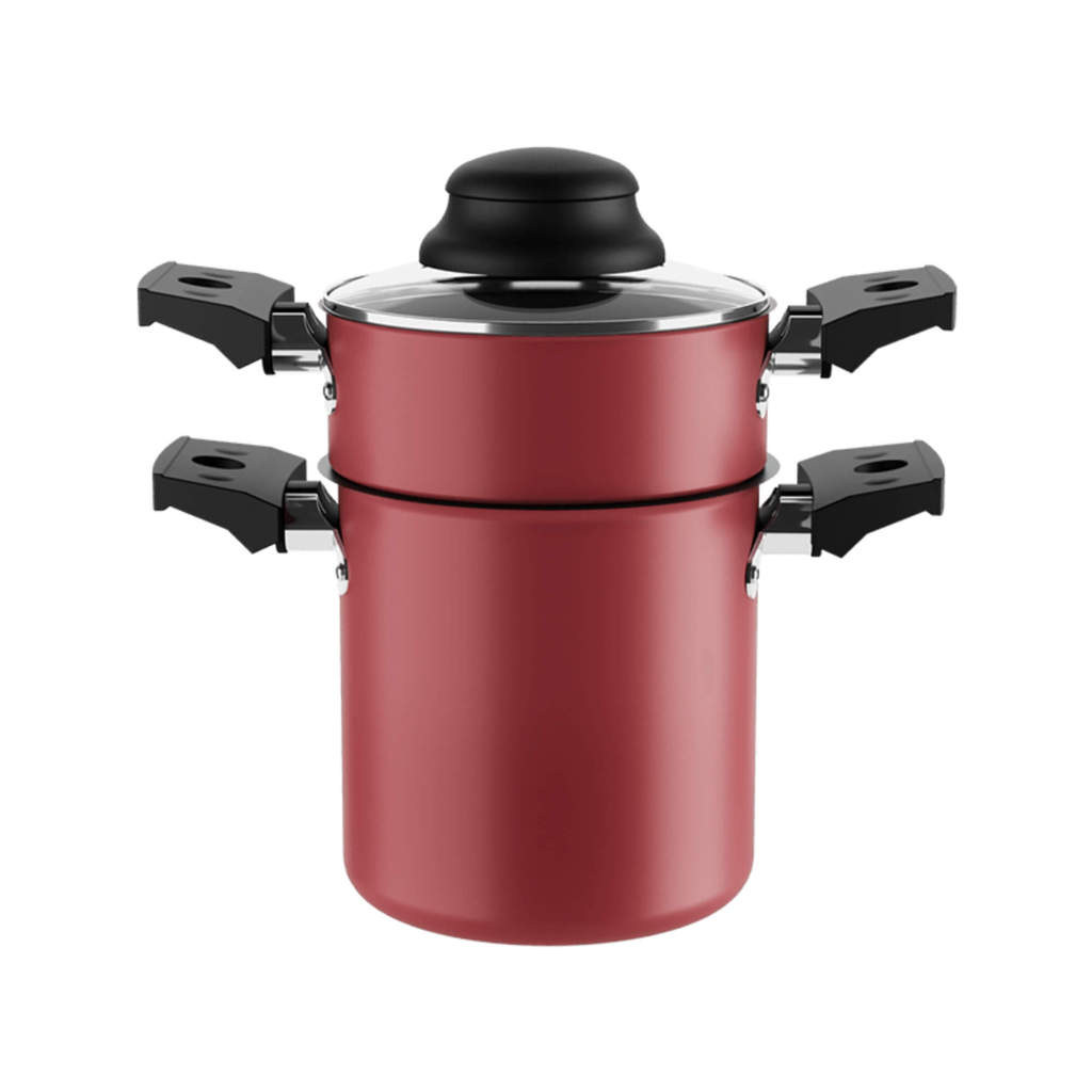 Cuscuzeira com Tampa 10cm Diâmetro 800ml Antiaderente Pro-flon Cor Vermelho Brinox - 7102/360 em Oferta na Shopee