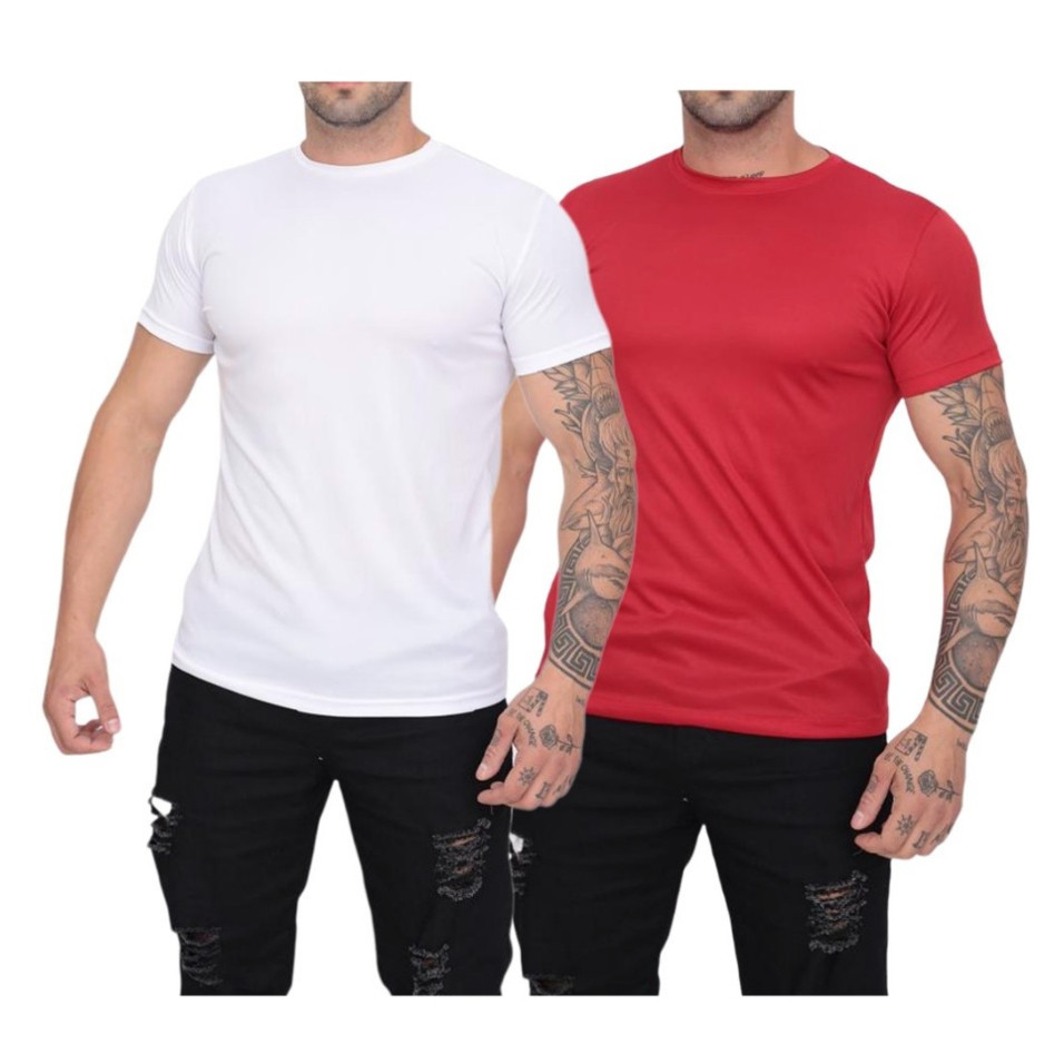 1 Ou KIT 2 Camisas DryFit Masculina Manga Curta Para Academia Corrida Camiseta Leve Respirável Exercícios