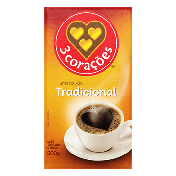 Café Torrado e Moído a Vácuo Tradicional 3 Corações em Oferta na Shopee