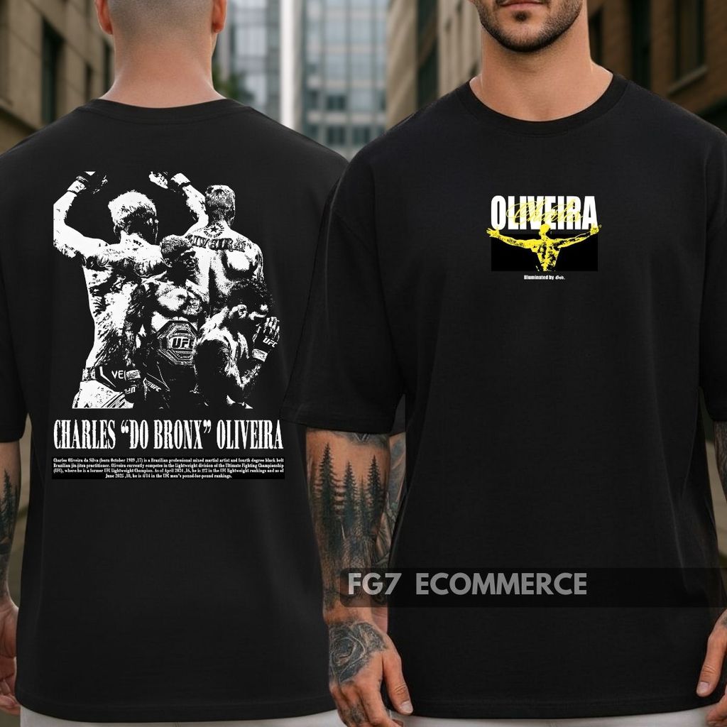 Camiseta Unissex Lutador Charles Do Bronx Oliveira UFC MMA Artes Marciais Esporte Luta