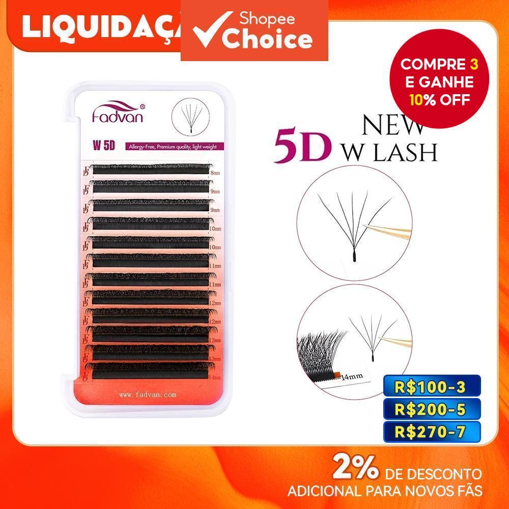 Extensões De Cílios Em Forma De W 0.07 C Curl-Ventiladores Pré-Fabricados Profissionais Estilo , Individuais Mistos De T em Oferta na Shopee