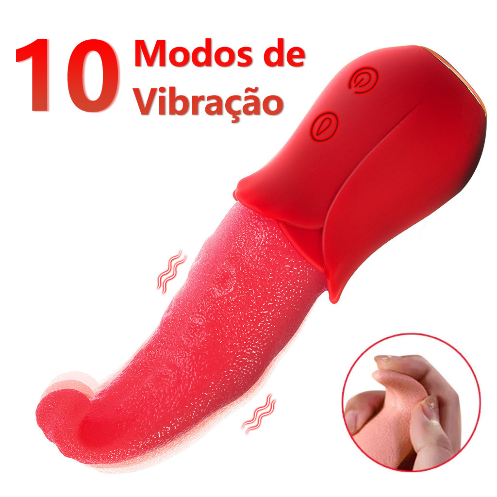 10 Vibrador De Língua De Lamber Cor-De-Rosa Realista Speed Para Estimulação De clitoris De Mamilo em Oferta na Shopee