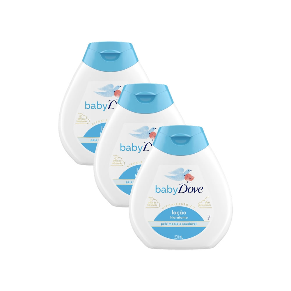 Kit 3 Loção Dove Baby Hidratação Enriquecida com 200ml em Oferta na Shopee