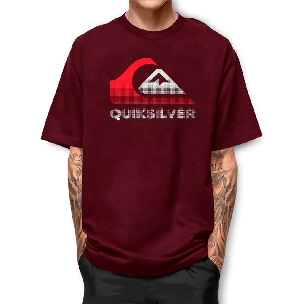 Camiseta Quiksilver Premium Pontilhado Camisa Estampada Streetewar Camisa 100% Algodão Confortável de Luxo