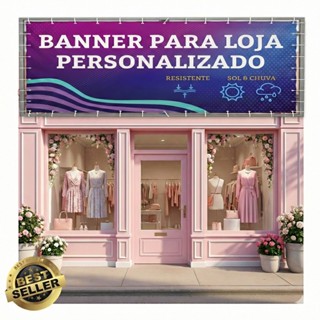 Banner Personalizado Letreiro de loja - Faixa de Lona - Banner para loja em Oferta na Shopee