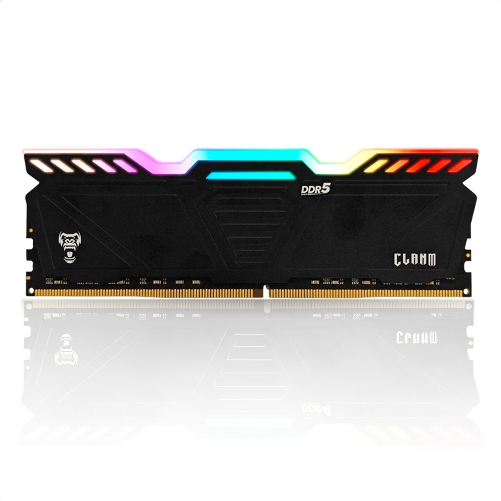 Memória Ram Gamer Para Pc DDR5 16GB 6400MHz Clanm RGB Com Dissipador CL40 Preto