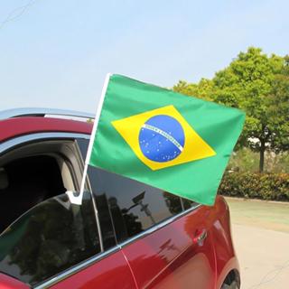 Bandeira Do Brasil Com Suporte Para Vidro De Carro - Fixação Segura em Oferta na Shopee