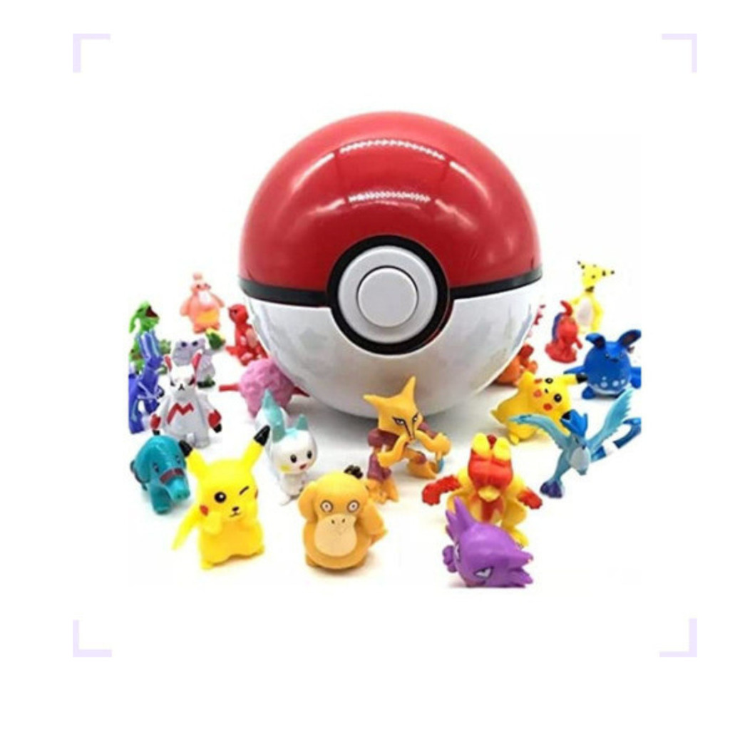 Pokémon Pokébola + 24 Peças – Brinquedo Colecionável Infantil