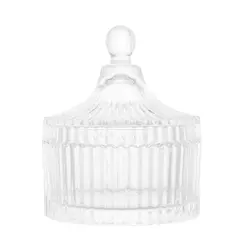 Potiche Lyor Carrossel Cristal 105mm x 125mm Decoração Mesa Sala Casa Doces Balas Presente Sofisticado Chique Requintado