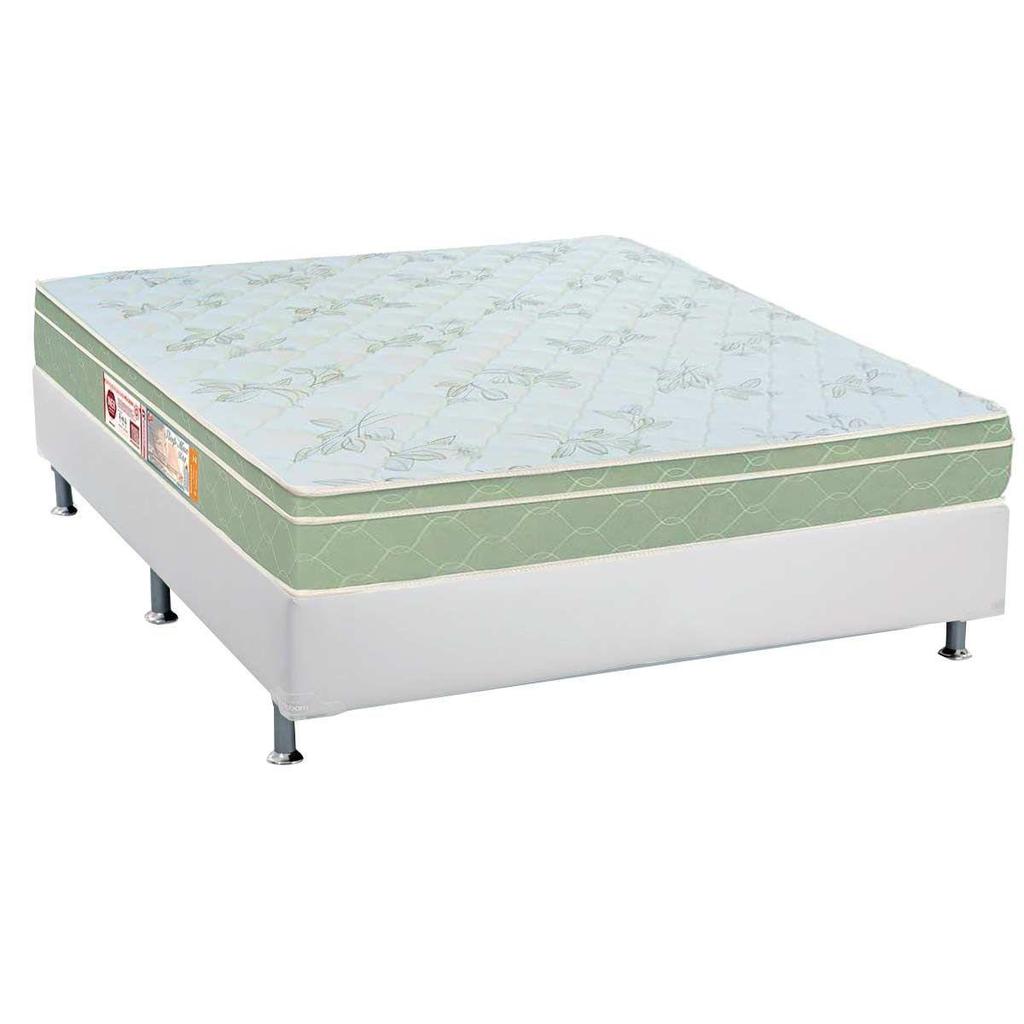Conjunto Box Casal: Colchão Espuma Castor D33 Sleep Max + Base CRC Courano White (138x188) em Oferta na Shopee