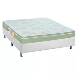Conjunto Box Casal: Colchão Espuma Castor D33 Sleep Max + Base CRC Courano White (138x188)