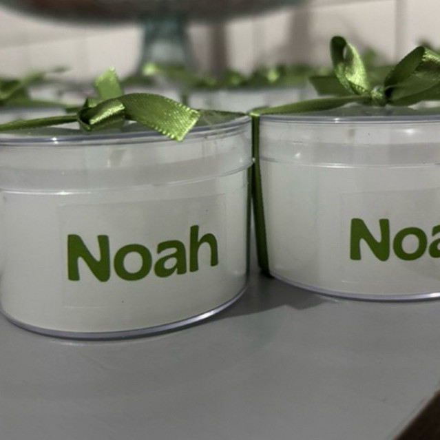 100 Mini Vela Aromática Acrílico 6x4 Personalizada Lembrancinhas para Casamento, Chá de Bebê, Maternidade e Aniversário