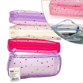 Estojo Escolar Plastico Transparente - Cores Sortidas em Oferta na Shopee