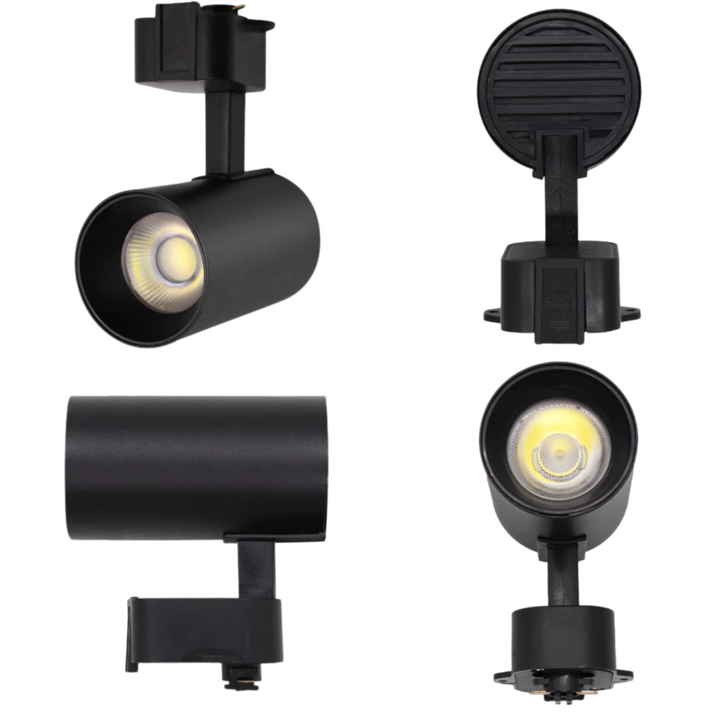Spot LED para Trilho Eletrificado 20W Preto Luz Branco Quente Bivolt 1 ou 2 Unidades