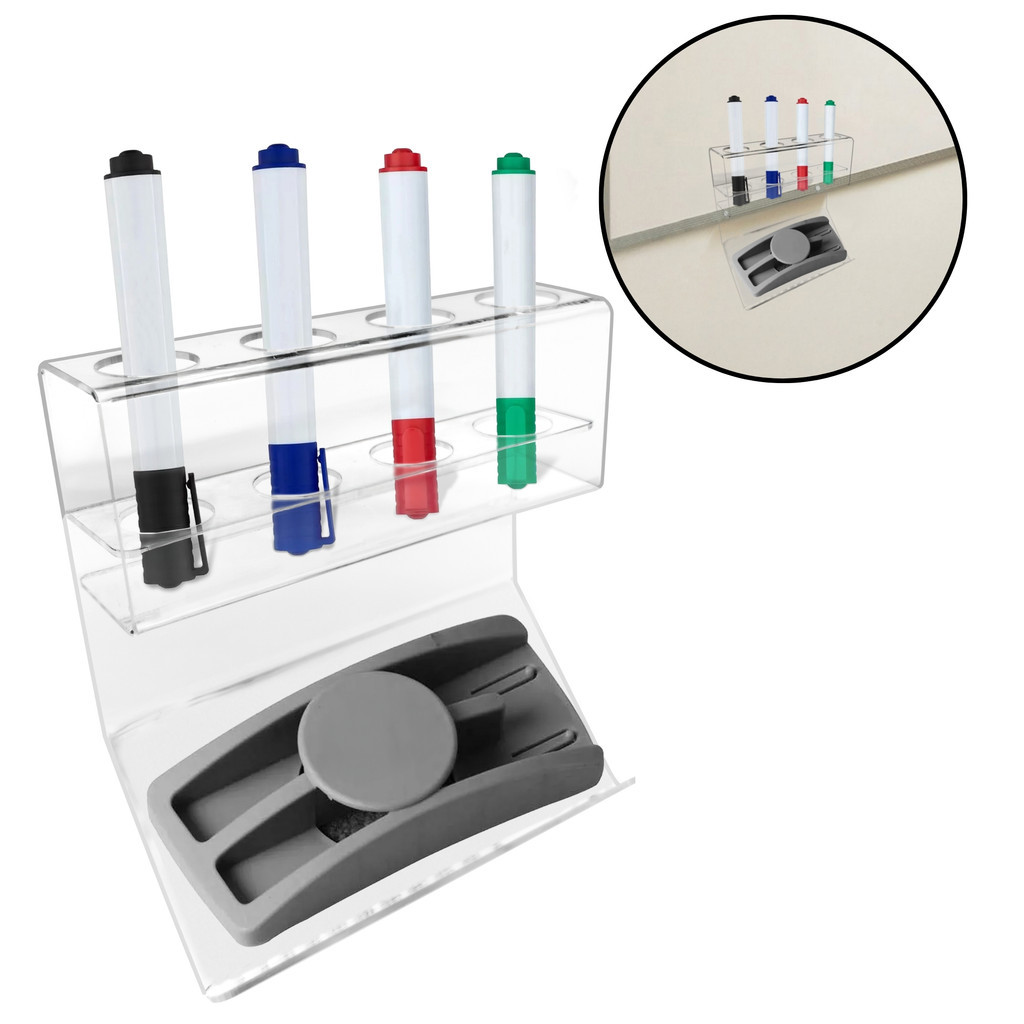 Porta 4 Canetas 1 Apagador Lousa Branca Professor Sala Aula Quadro Branco Suporte Acrilico Canetão em Oferta na Shopee