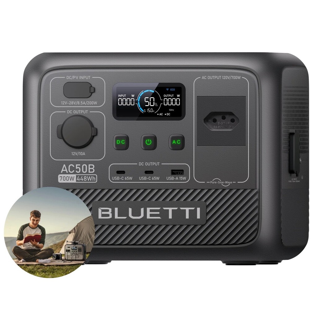Estação De Energia Ac50b 220v 700w/448wh Portátil Bluetti