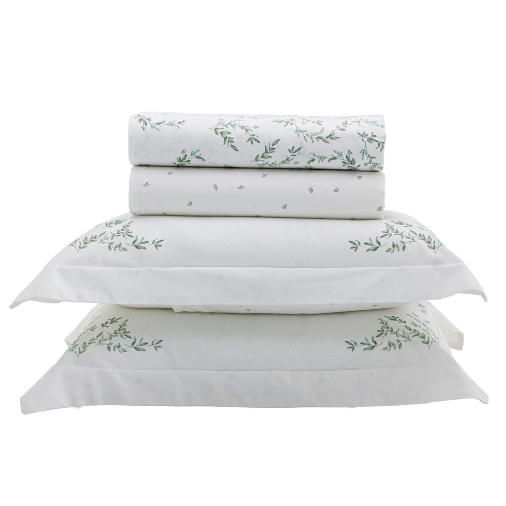 Jogo De Cama 200 Fios Vida Bela Kacyumara Botanik em Oferta na Shopee