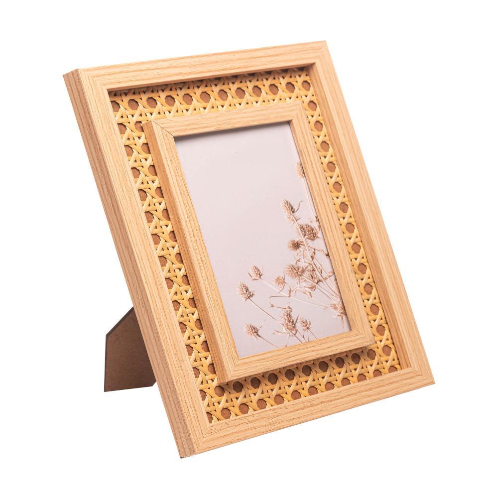 Porta Retrato 15x20cm MDF com Treliça Lyor Preto para Fotos Decoração Sala Quarto Mesa Estante Parede Memórias Elegante