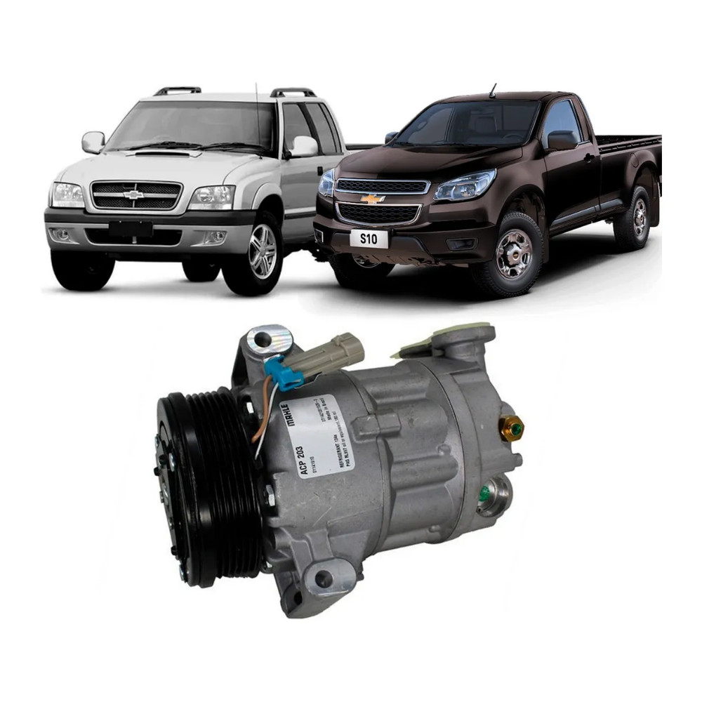 Compressor Ar-Condicionado GM S10 Blazer MAHLE Metal Leve ACP203 12V 6PK