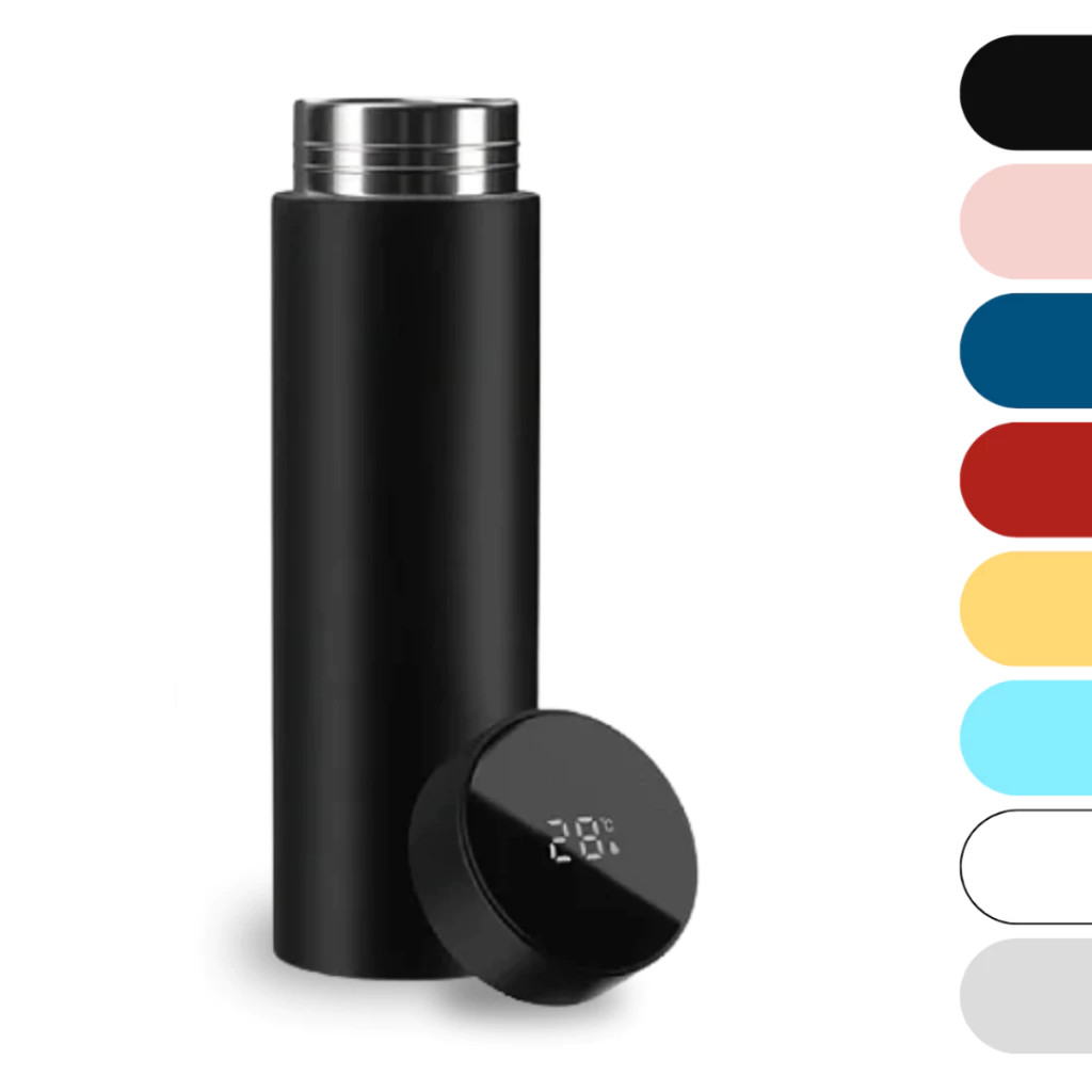 Garrafa Térmica 500ml com Sensor LED Temperatura Tampa Antivazamento Filtro Chá Squeeze Inteligente