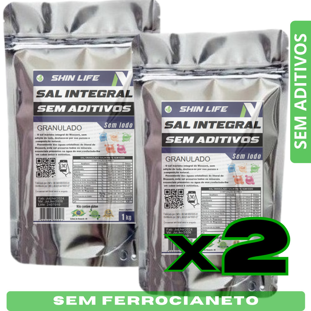 Sal Marinho Integral Sem Aditivos Granulado 2KG Sem Iodo Mossoro em Oferta na Shopee