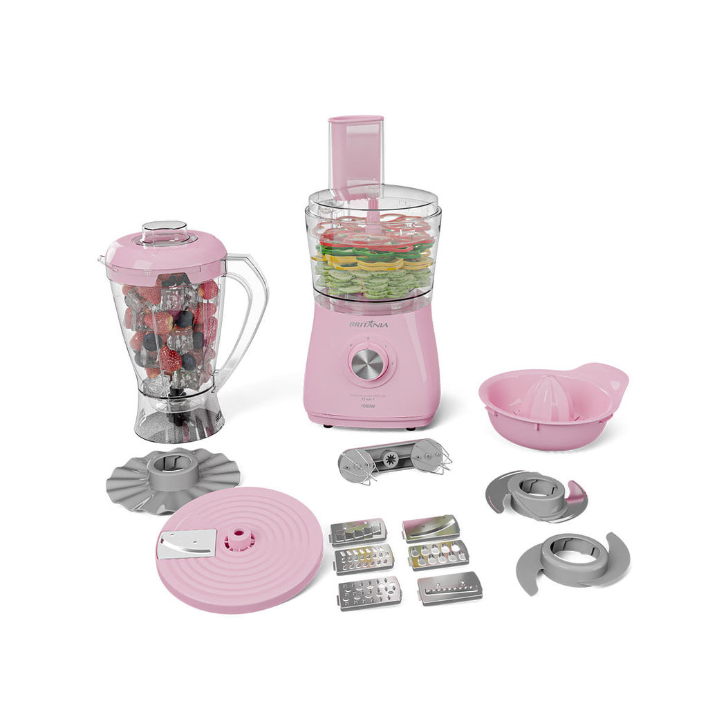Multiprocessador Britânia 1000W 12 em 1 Rosa BMP1100RS em Oferta na Shopee