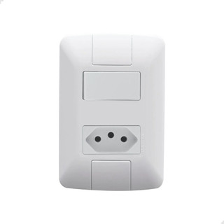Interruptor Simples + Tomada 10A 4x2 Branco Aria Tramontina