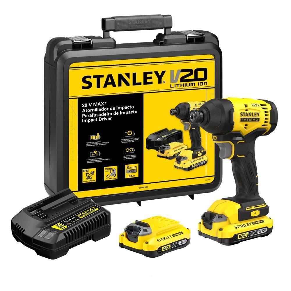 Paraf. Impacto 6,35mm 20V SBI801D2K 2Bat Maleta Stanley em Oferta na Shopee