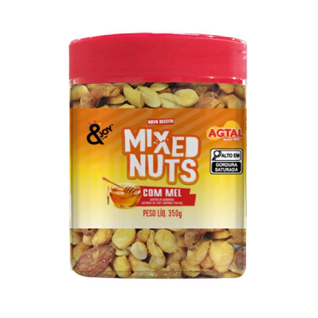 Snack mix nuts de castanha de caju amendoim amêndoa com mel agtal pote 350g