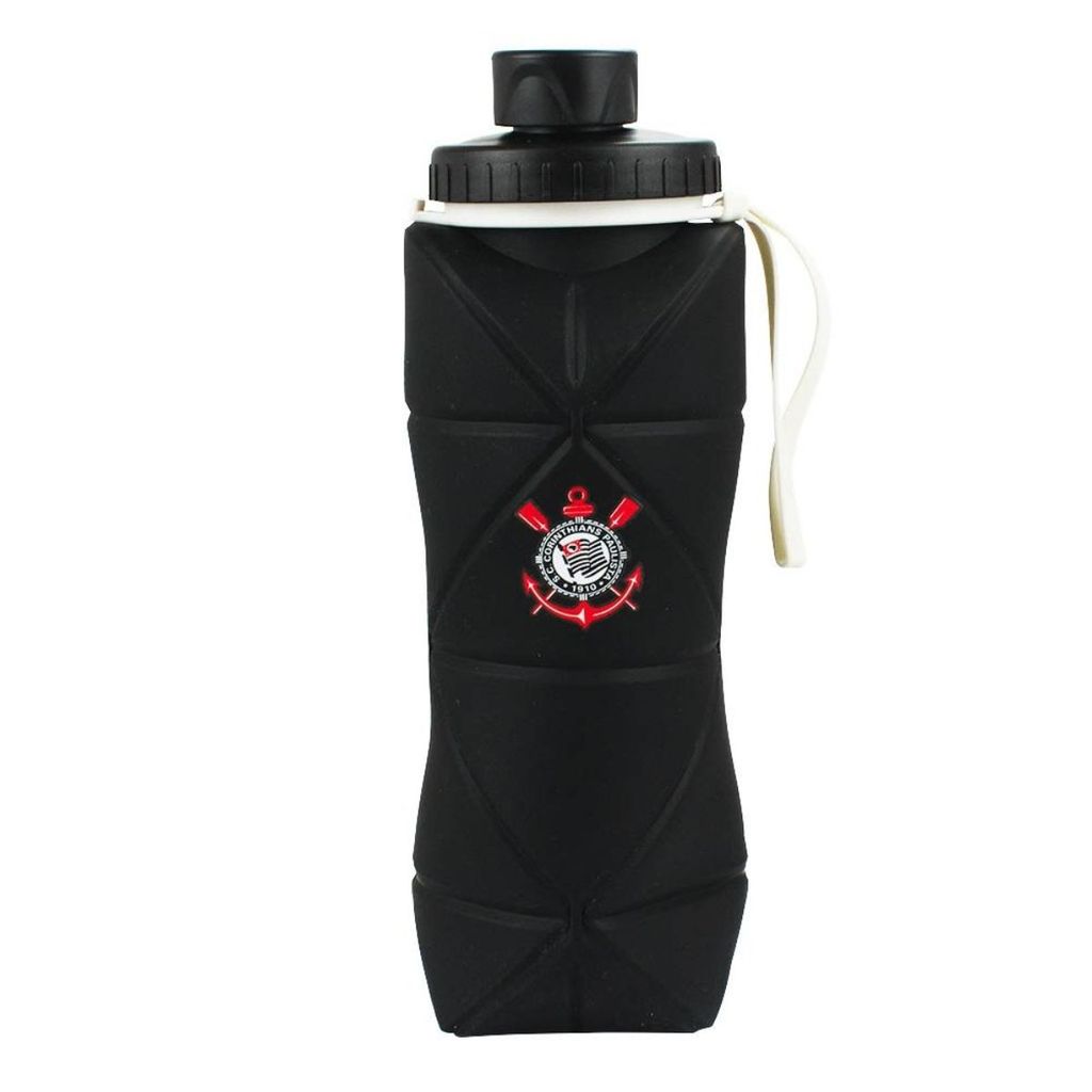 Garrafa Squeeze Dobrável 600ml - Corinthians