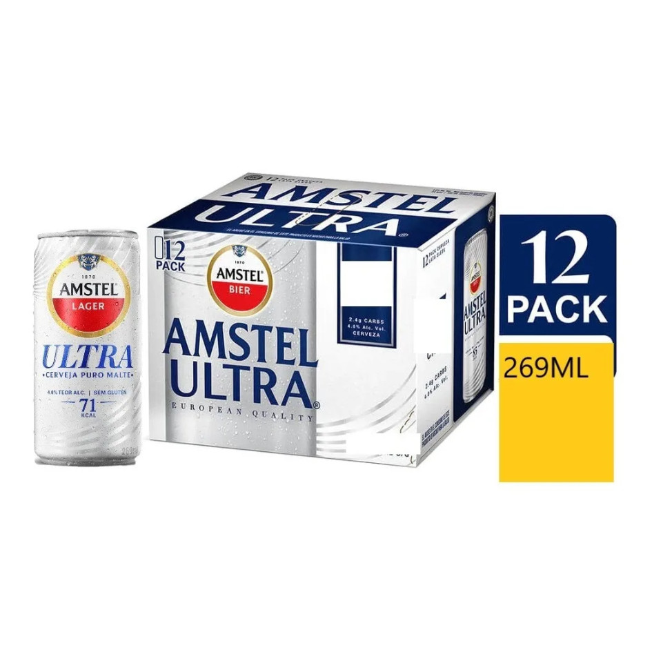 CERVEJA AMSTEL ULTRA LATA 269ML PACK 12 UNIDADES