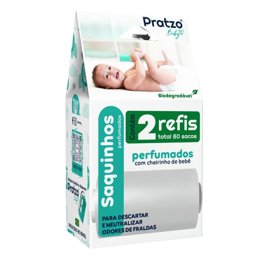 Sacos Higiênicos Pratzo Baby Refil – 40 ou 80 Unidades