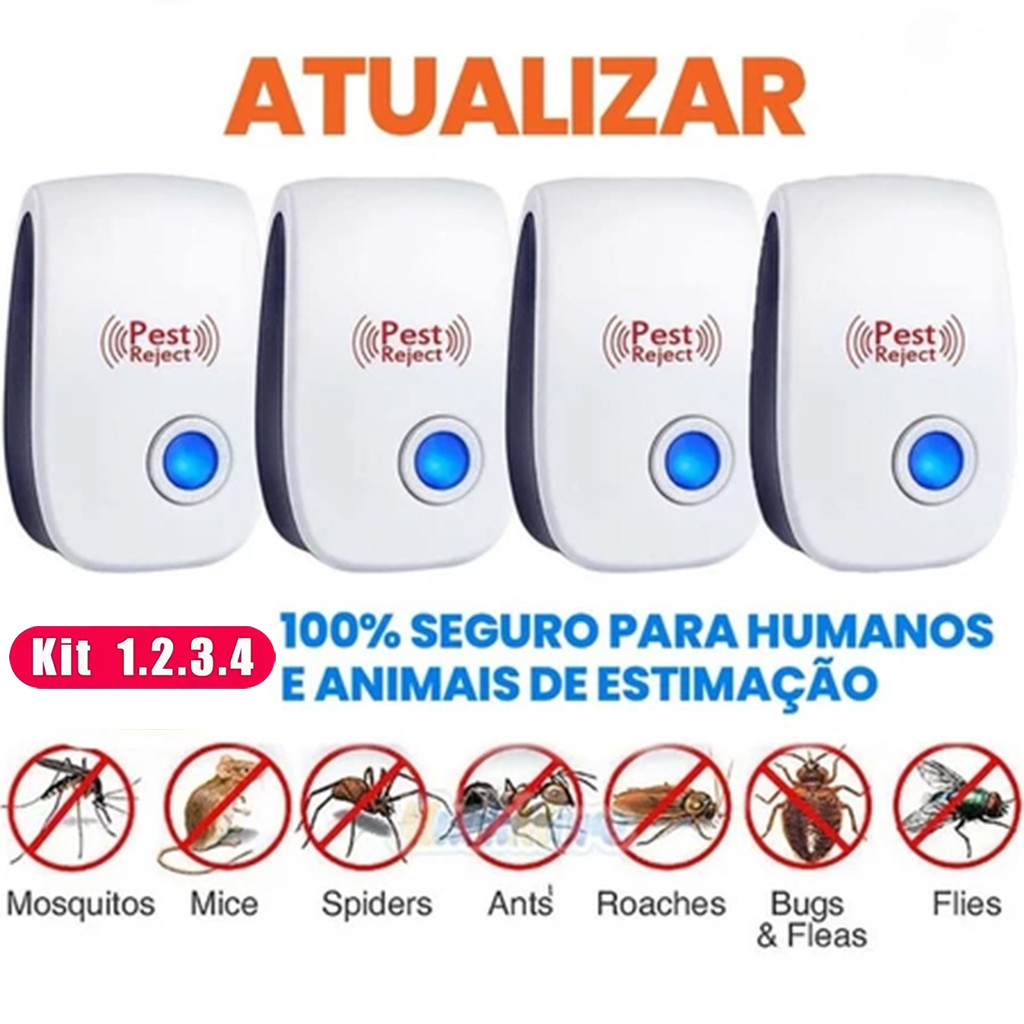 Repelente Eletrônico Ultrassônico Mosca  Pernilongos Baratas  Morcegos repele e Espanta Ratos bivolt em Oferta na Shopee