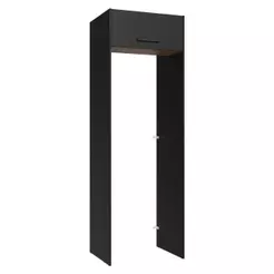 Porta-Geladeira 73 cm 1 Porta Basculante Preto/Rustic/Preto Agata Madesa