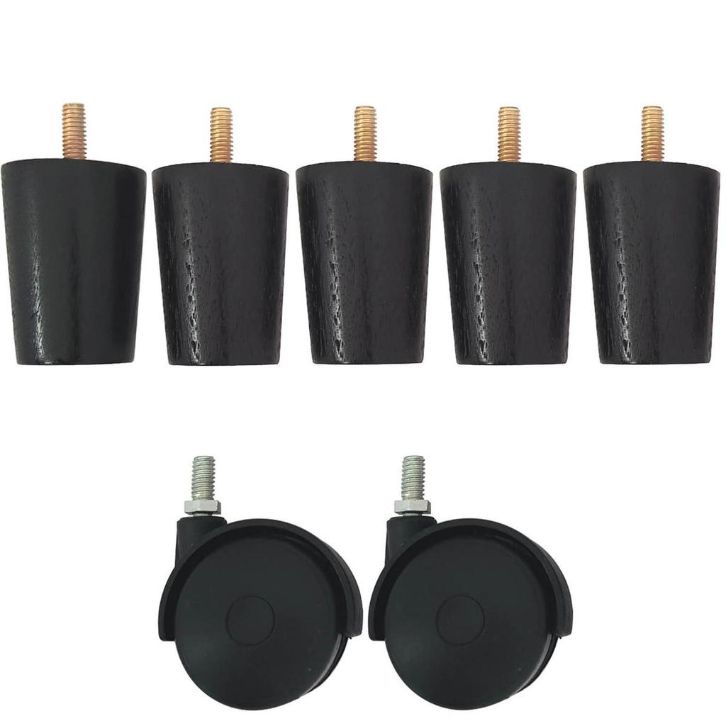 5 Pe Para Cama e 2 Rodizio Para Moveis Cama Box De Casal 6cm