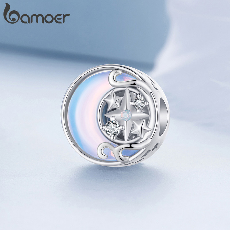 Bamoer Bead Moon Pingente DIY Pulseira Colar Acessórios Para Presentes Femininos · foto 2